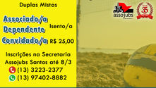 XIV FESTIVAL DE VÔLEI DE PRAIA DA ASSOJUBS (DUPLAS MISTAS): Em 16/3, participe, associado/a!