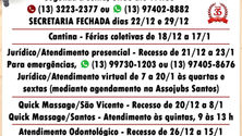 EXPEDIENTE ASSOJUBS: Funcionamento das sedes no fim de ano e começo de 2024