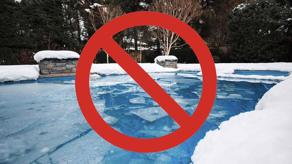 Snow covered pool