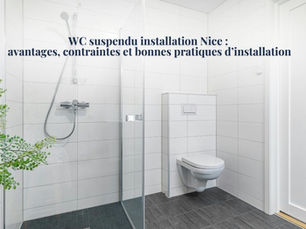 Salle de bain moderne avec douche italienne et WC suspendu, illustration pour l’article sur l’installation de WC suspendu à Nice.