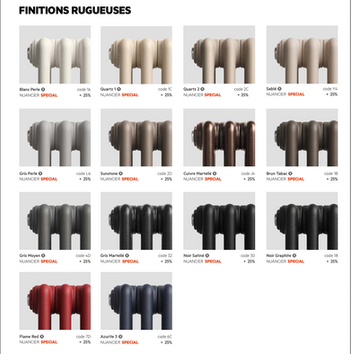 Radiateurs IRSAP couleurs – gamme finitions rugueuses