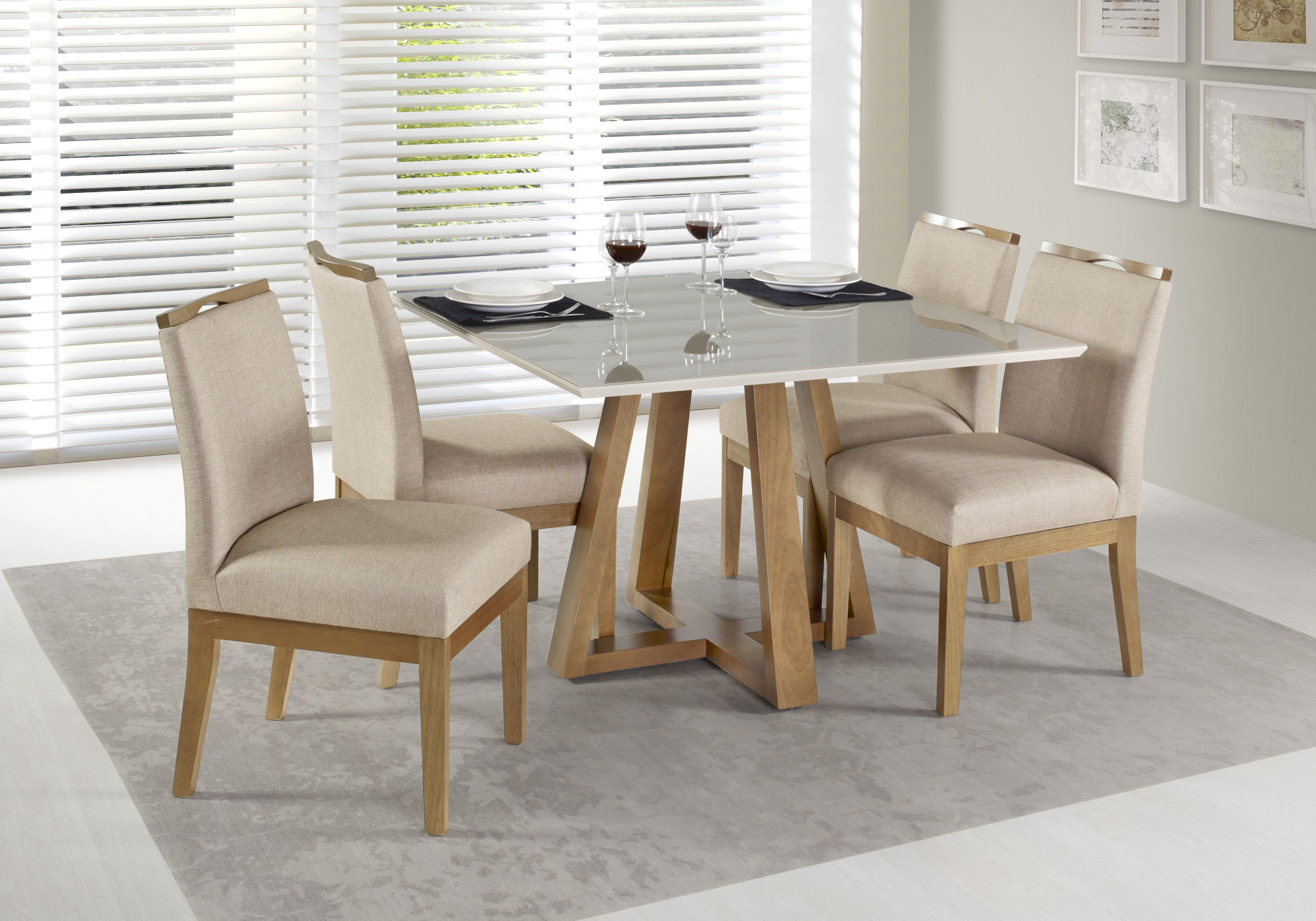 MESA VERSATÍLE 1,10 X 1,10 COM VIDRO