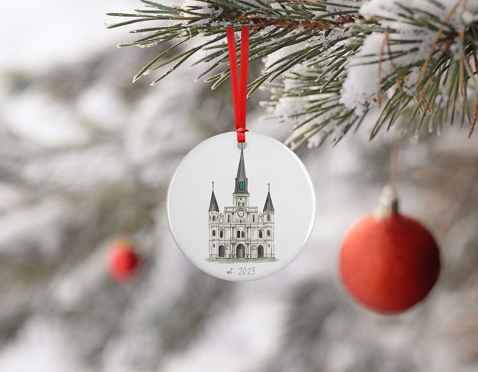 Thumbnail: Holiday Venue Ornaments, Round Ceramic