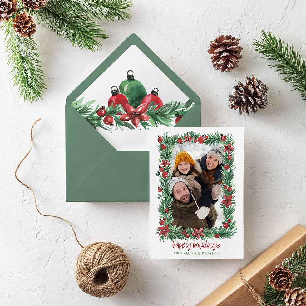 Thumbnail: Semi-Custom Holiday Cards - Garland
