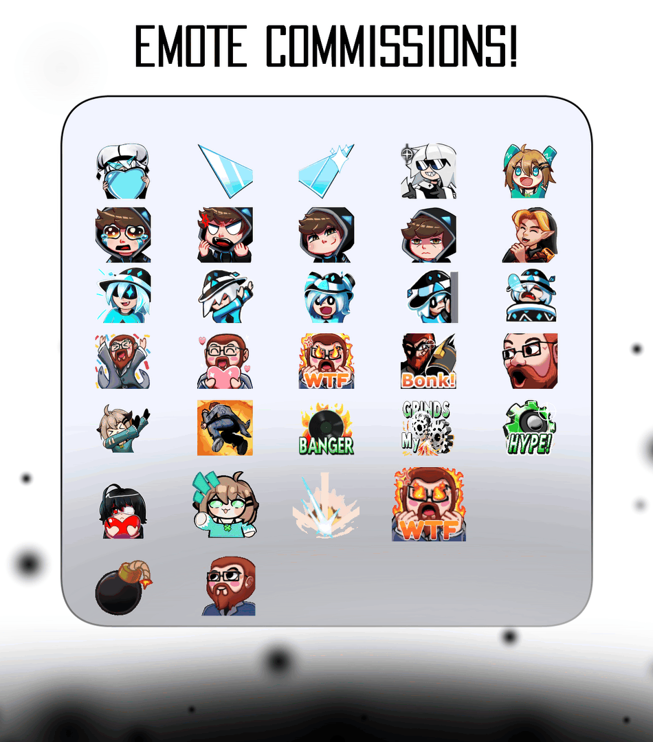 Examples of Past AlphaKibi Emote Commissions