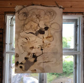 Painting at KRÄKS Villa Tellina exhibition