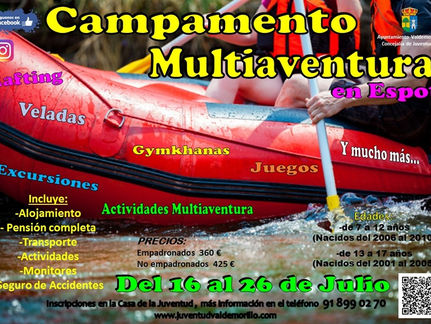 Valdemorillo vuelve a ofertar su campamento ‘multiaventura’ para la máxima diversión de niños y jóve