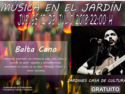 Balta Cano, en concierto este jueves 12 de julio para presentar los temas de su primer disco, ‘Analo