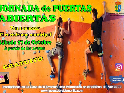 El sábado 27 de octubre, jornada de puertas abiertas para conocer el rocódromo municipal