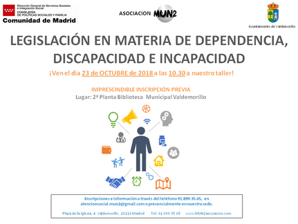 Abierta inscripción para el taller que da a conocer los recursos de atención a la dependencia