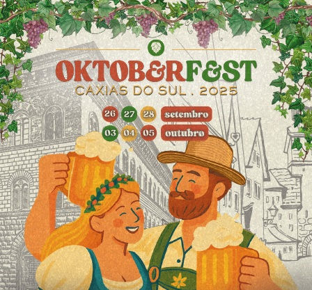2ª Oktoberfest de Caxias do Sul!  Dias 26, 27 e 28 de setembro, e dias 03, 04 e 05 de outubro de 2025. 