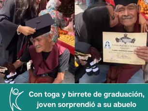 Reconocimiento por el apoyo económico y emocional que brindó su nieta durante sus estudios