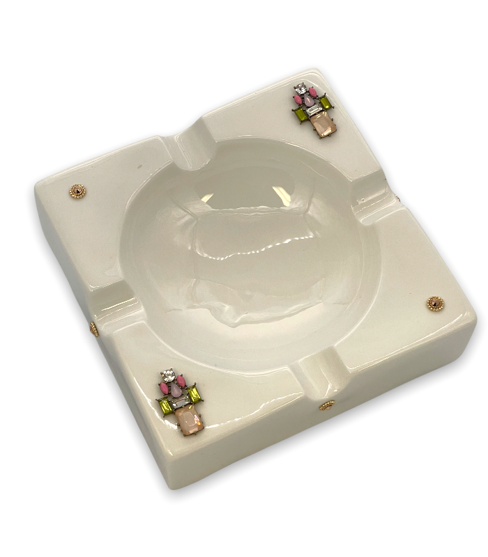 LUANNE 8–1/4" Square Ceramic Ashtray