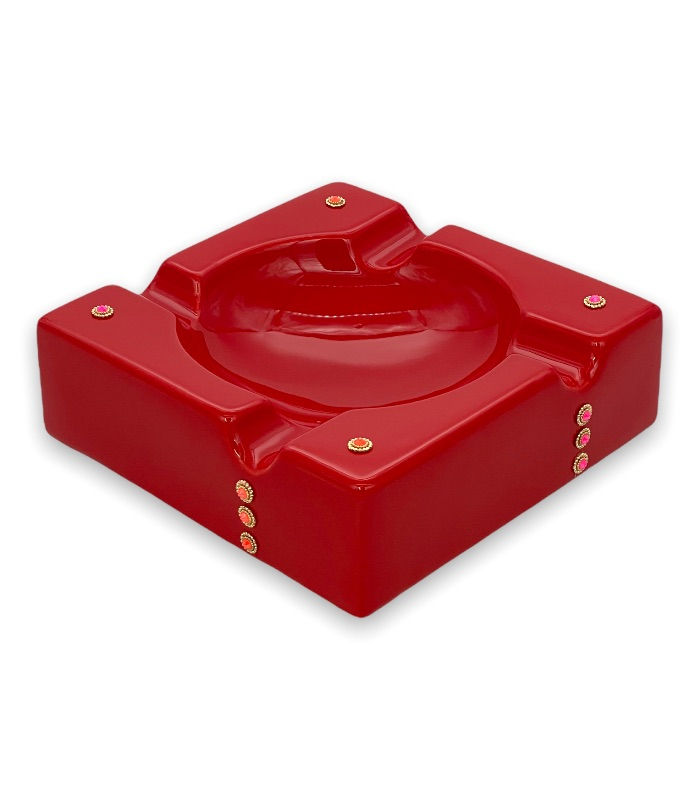 JESSICA 8–1/4" Square Ceramic Ashtray