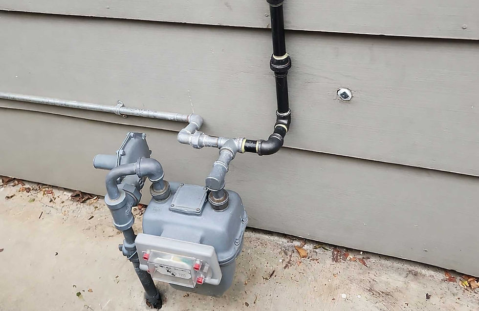 Overhead gas line redirect.