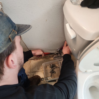 Running water lines to toilet