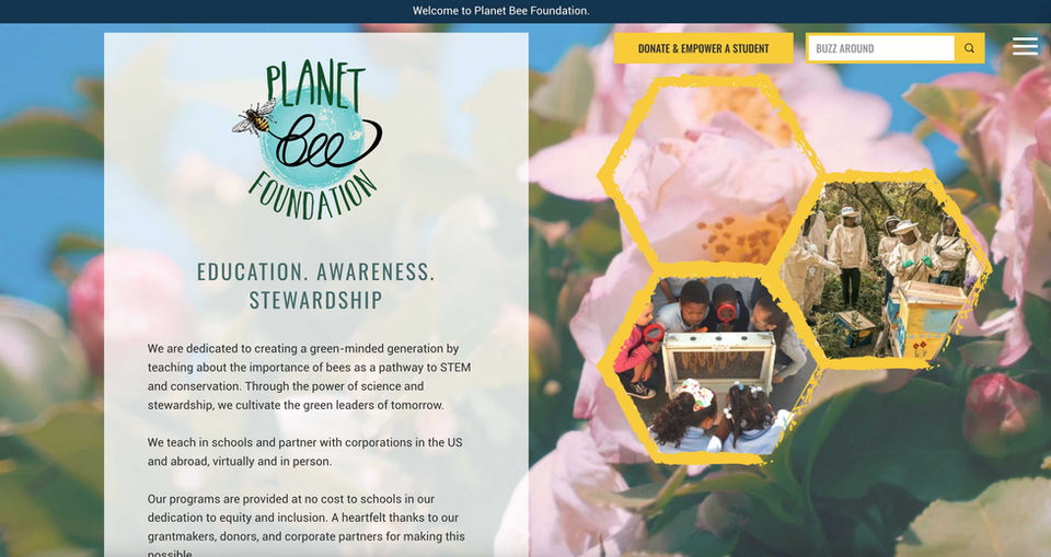 A website for a non-profit organization in their efforts to save bees