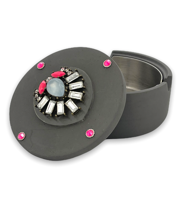 " in Diameter Cement Ashtray Open