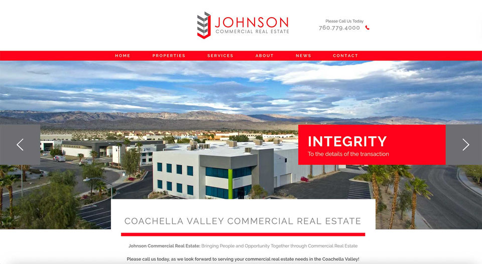 A website for a commercial realtor