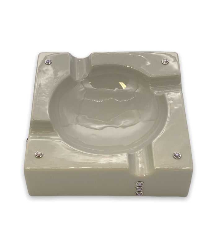 KARA 8–1/4" Square Ceramic Ashtray