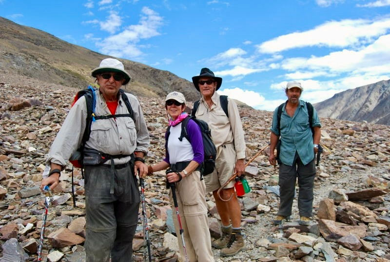 Eileen McDargh hiking with husband and tour guide