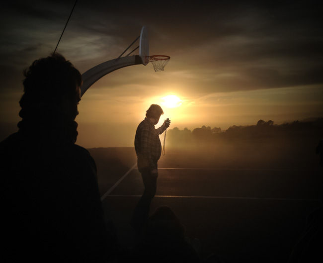 Studying light setting at sunset