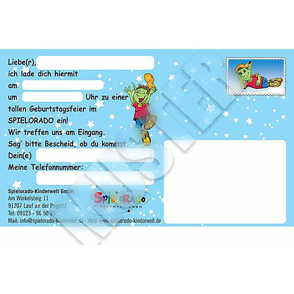 Cosmo´s Einladungskarte für Geburtsfeier