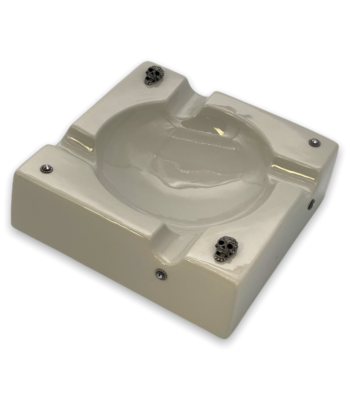 LEYLA 8–1/4" Square Ceramic Ashtray