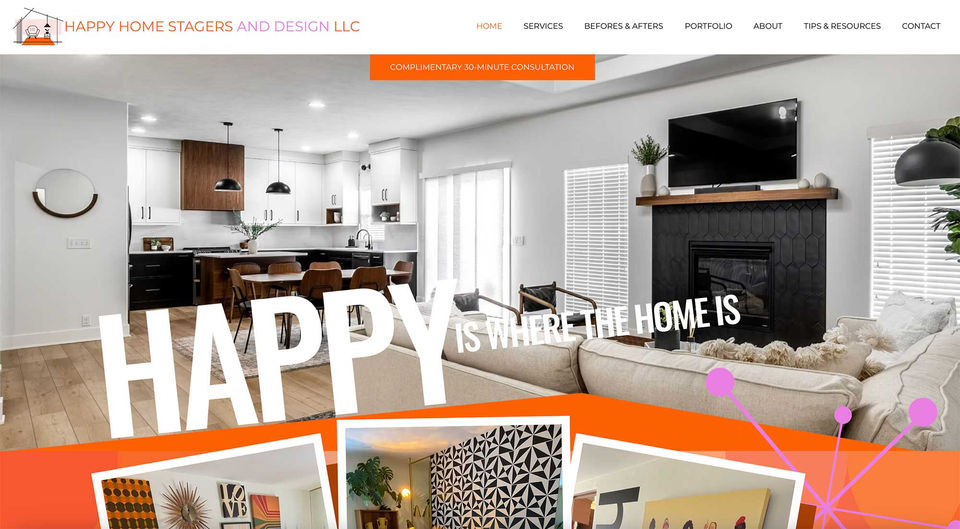 A website for a home stager and interior designer