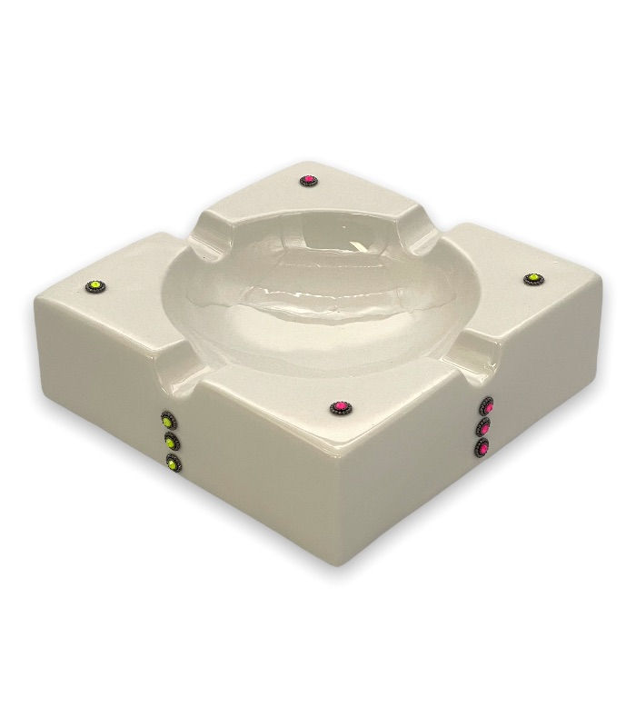 MELANIE 8–1/4" Square Ceramic Ashtray