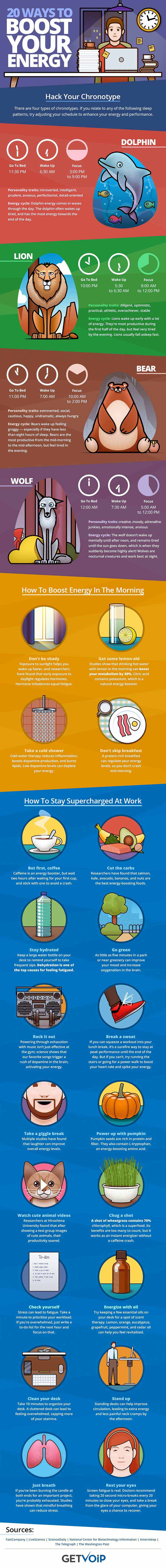20 Ways to Boost Your Energy Infographic