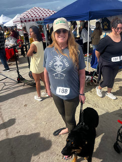 Tresha with her dog at dog show