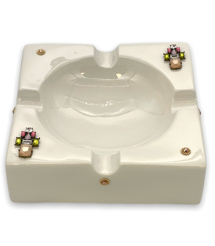 LUANNE 8–1/4" Square Ceramic Ashtray