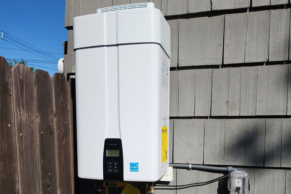 External tankless water heater unit