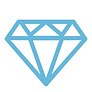 medium blue simple diamond outline to match dj b diamond's logo and theme