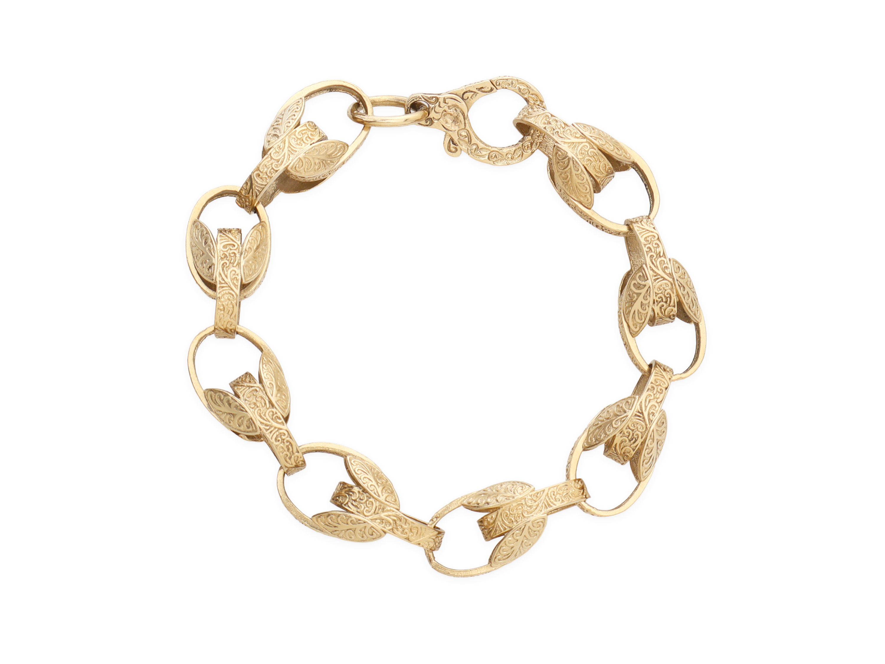 9ct Yellow Gold Plain Tulip Bracelet 46.3g