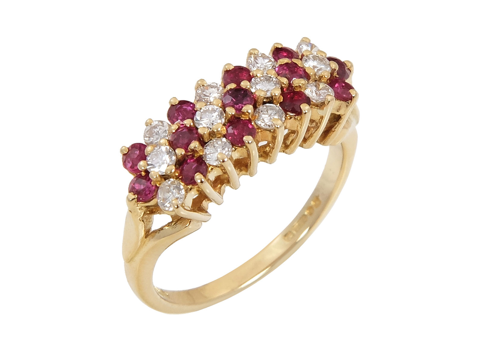 18ct Yellow Gold  Ruby & Diamond Ring 0.75ct Total