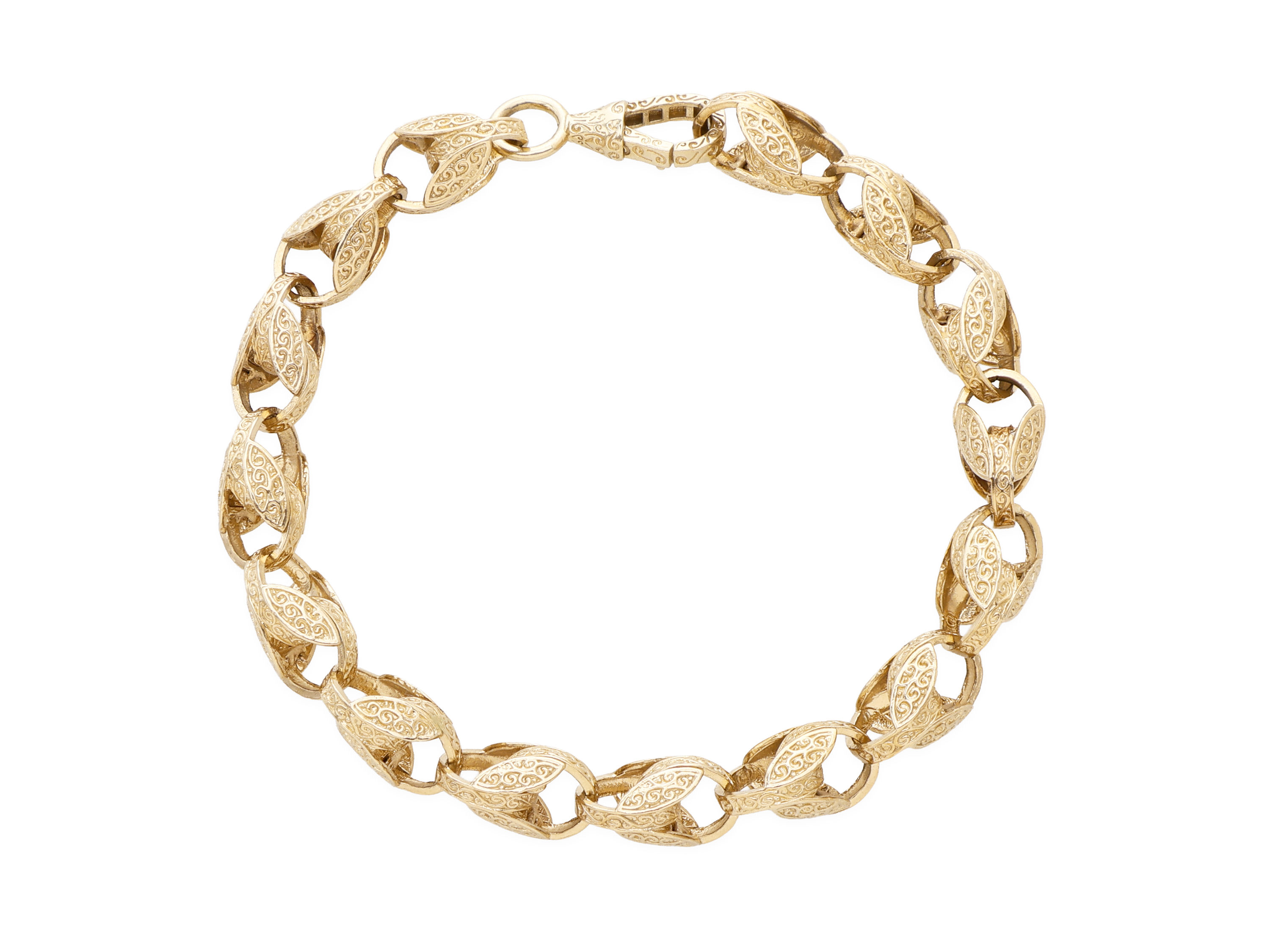 9ct Yellow Gold Tulip Bracelet 24.6g
