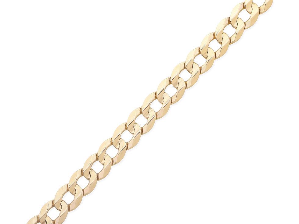Thumbnail: 9ct Yellow Gold Flat Curb Bracelet 24.1g