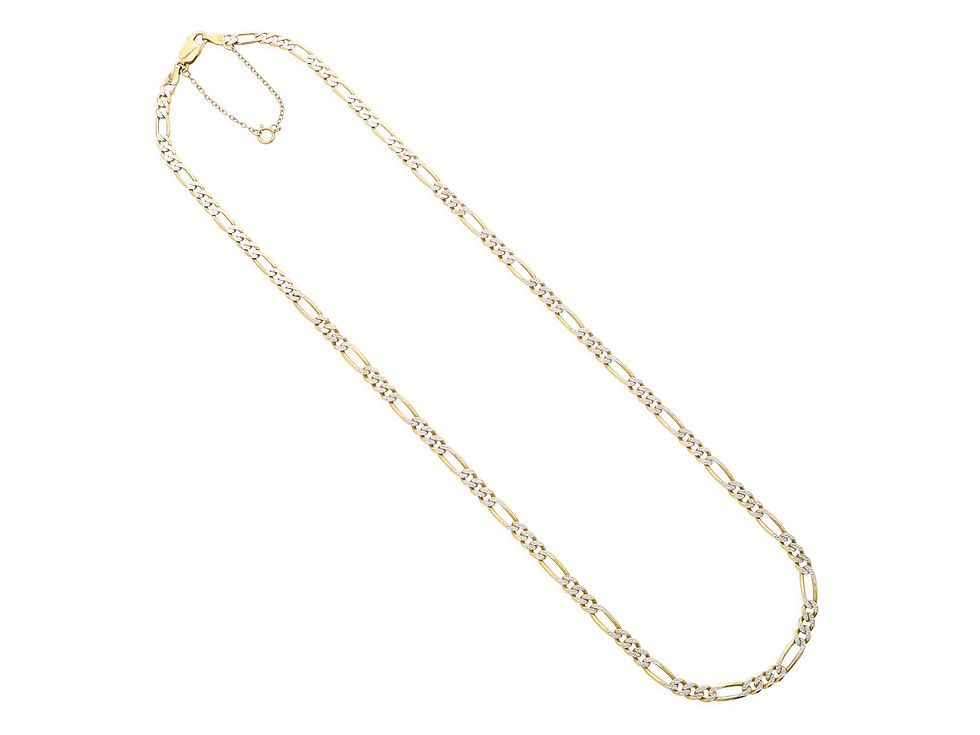 Thumbnail: 9ct Yellow Gold Diamond Cut pave Figaro Chain 22.5g
