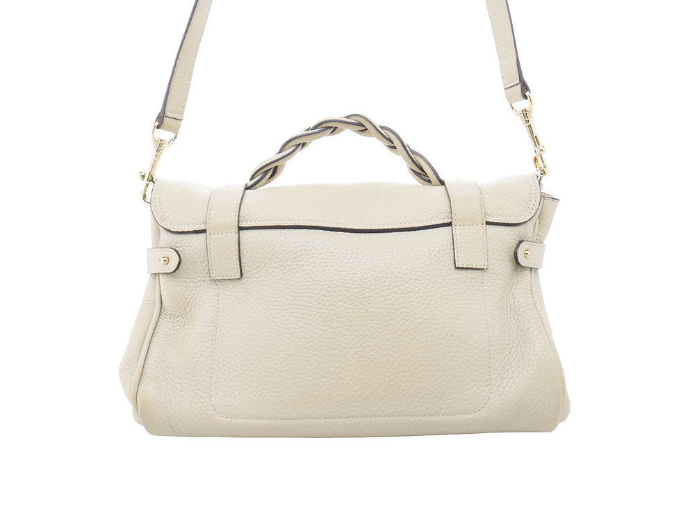 Thumbnail: Mulberry Alexa Tote / Cross Body Bag   in Heavy Grained Leather Chalk
