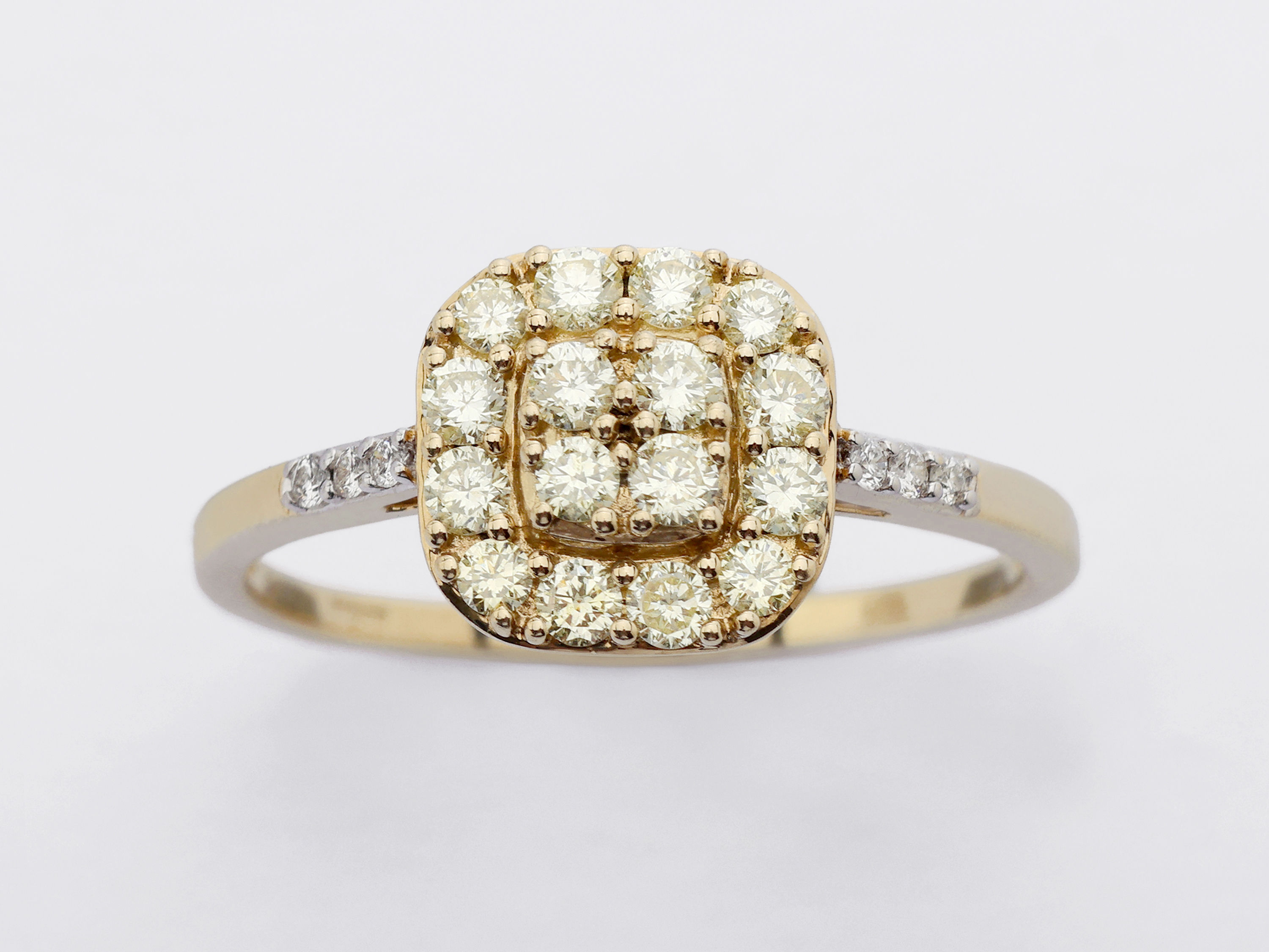 9ct Yellow Gold Diamond Cluster Ring 0.47ct