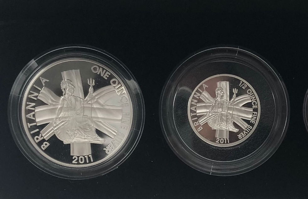 Thumbnail: 2011 SILVER PROOF BRITANNIA 4 COIN COLLECTION 999 Fine Silver Royal Mint