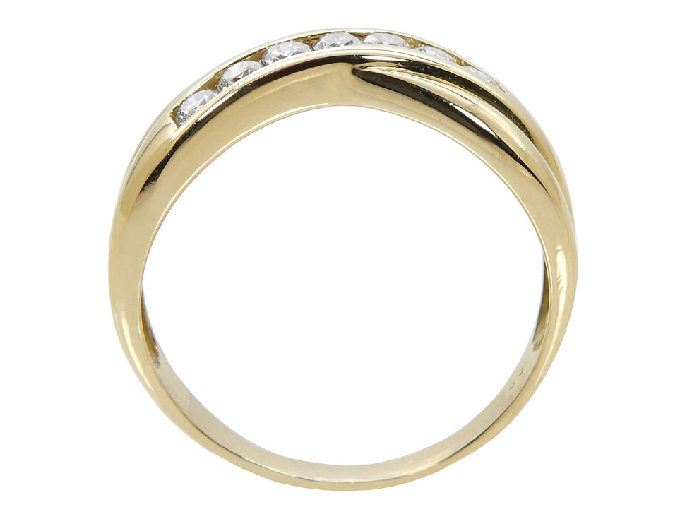 Thumbnail: 18ct Yellow Gold Diamond Twist Eternity Ring 0.33ct