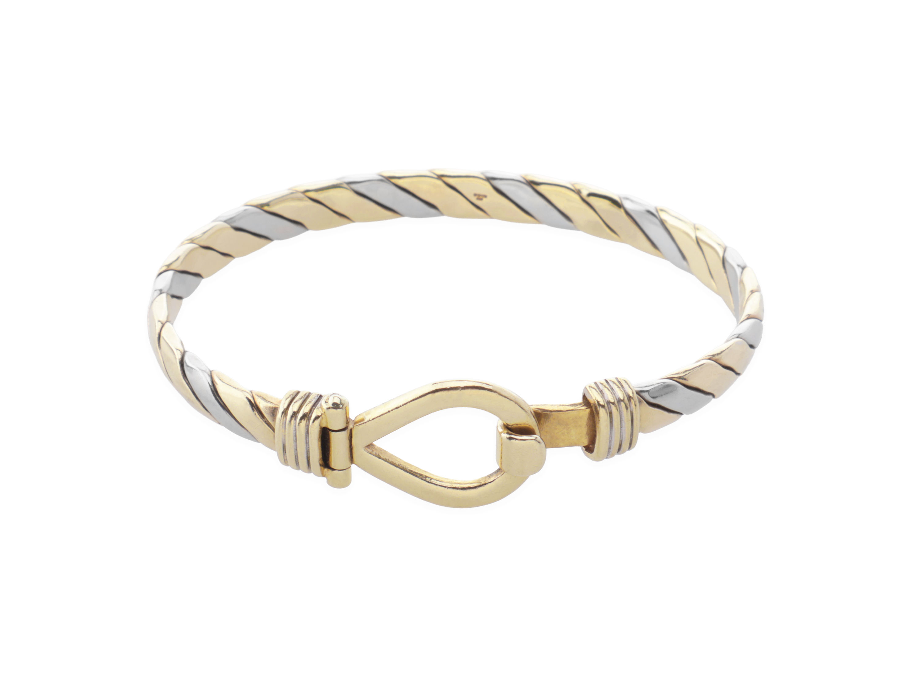 9ct White & Yellow Gold Loop Bangle 23.74g