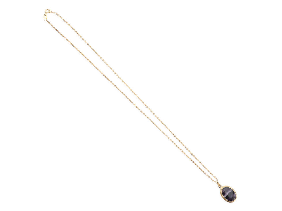 Thumbnail: 9ct Yellow Gold Blue John Pendant & Chain