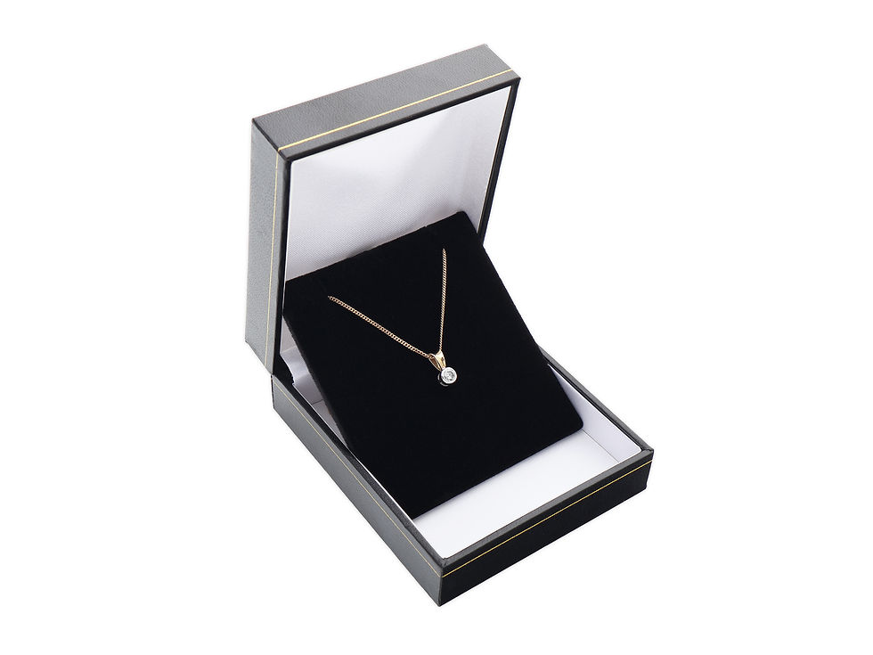 Thumbnail: 9ct Yellow Gold Diamond Solitaire Pendant & Chain 0.10ct