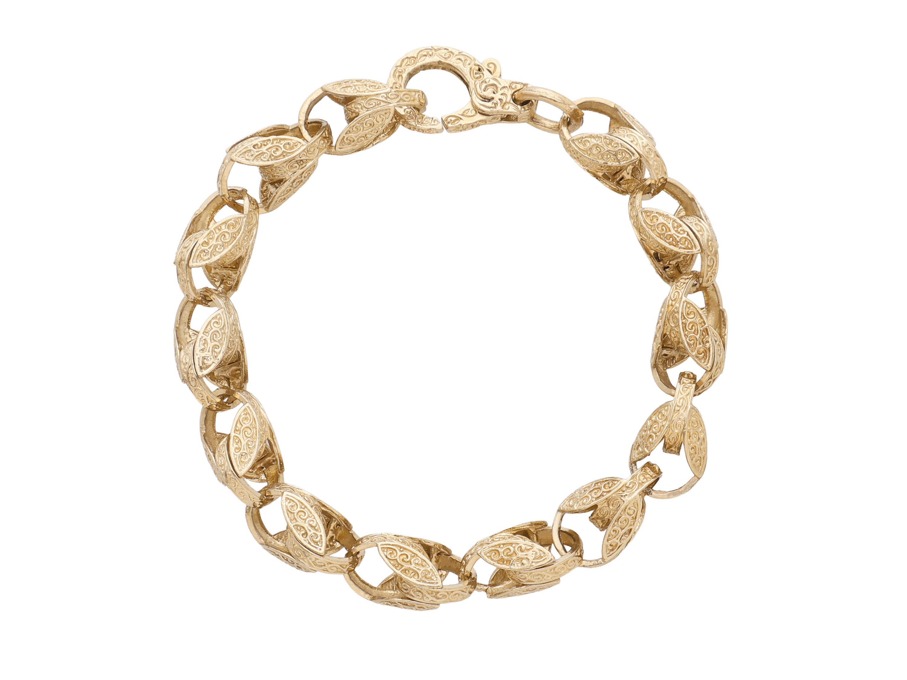 9ct Yellow Gold Tulip Bracelet 20.2g