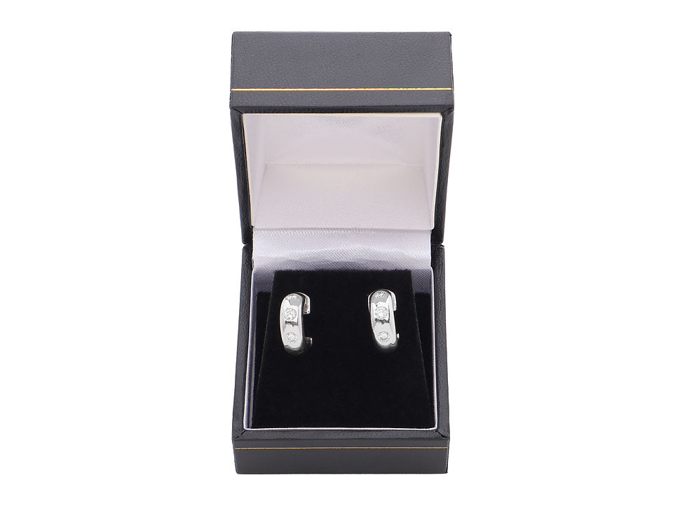 Thumbnail: 18ct White Gold & Diamond Huggie Earrings 0.20ct