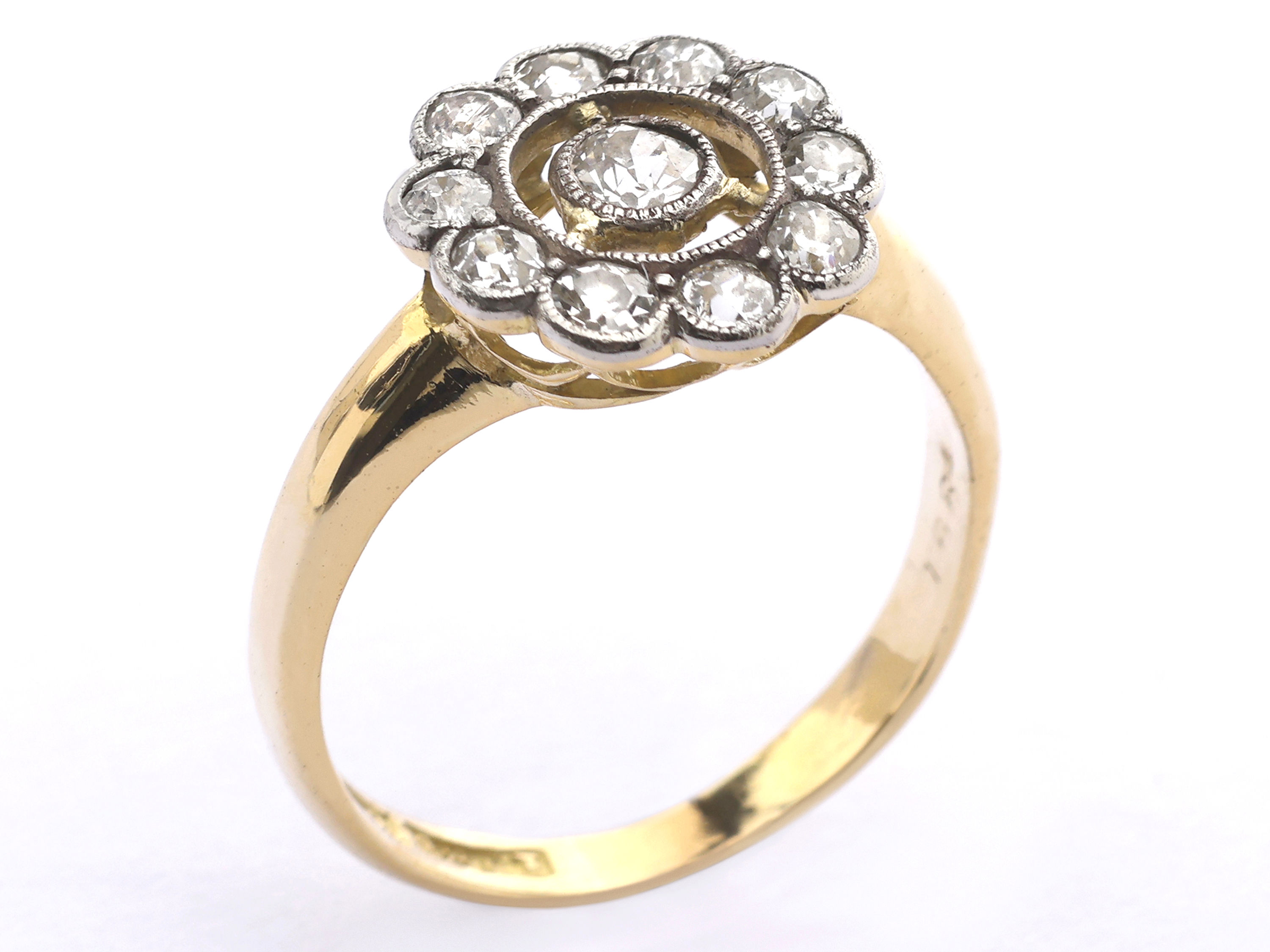 18ct Yellow Gold Edwardian Diamond Ring 0.59ct